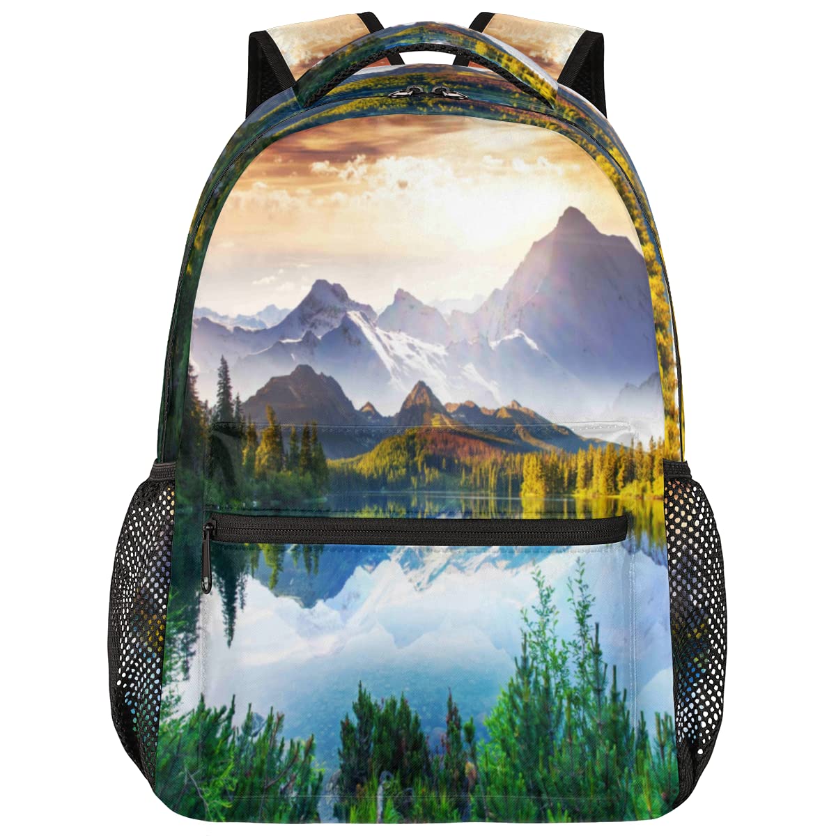 Nature Forest Tree Backpack with Waterfalls Landscape Design - Lightweight Travel Laptop Daypack for Hiking, School & Commuting - Durable Shoulder Bag for Outdoor Adventures & Daily Use