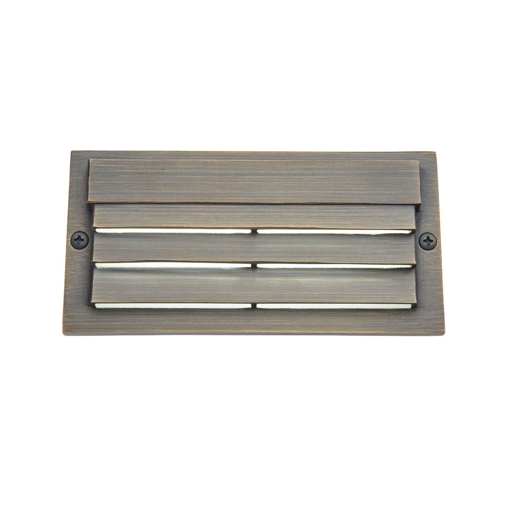 12V 6 LED Louvered Step Light 2700K Warm White - Centennial Brass Finish - Outdoor Stair Lighting for Patio, Deck, and Garden Pathways