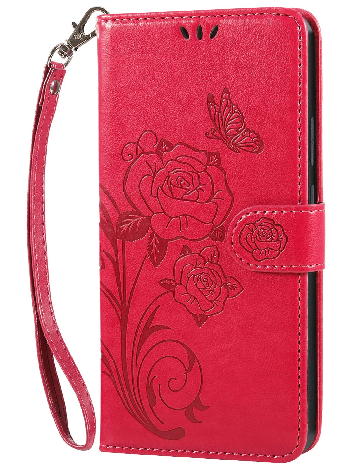 Premium Leather Flip Wallet Case for iPhone 6/iPhone 6S with Card Slots - Stylish & Protective Phone Cover (Red) | Perfect for Everyday Use, Travel & Business Meetings