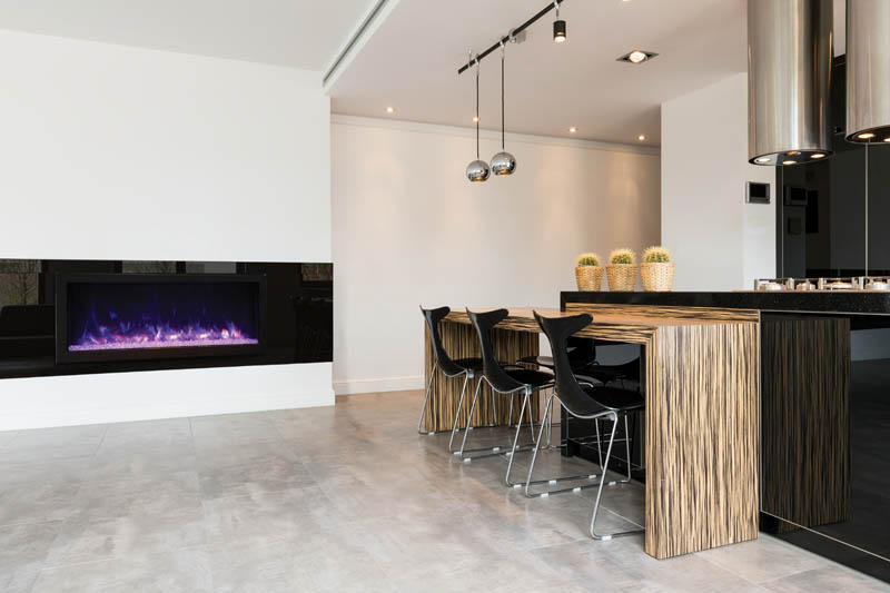 45-Inch Deep Recessed Electric Fireplace - Indoor/Outdoor Built-In Wall Mount Fireplace with Realistic LED Flames - Perfect for Living Rooms, Bedrooms, and Patios (Model: 102745 DE Remii)