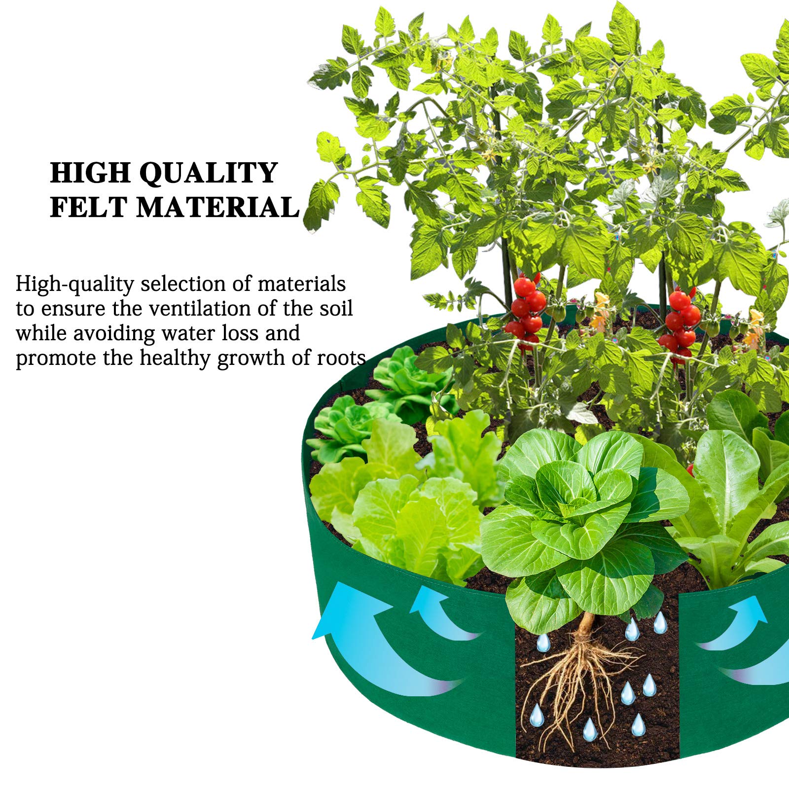 50 Gallon Fabric Garden Bed - Breathable Planting Grow Bags for Vegetables, Flowers & Plants | Durable Raised Garden Container for Outdoor, Indoor & Patio Gardening