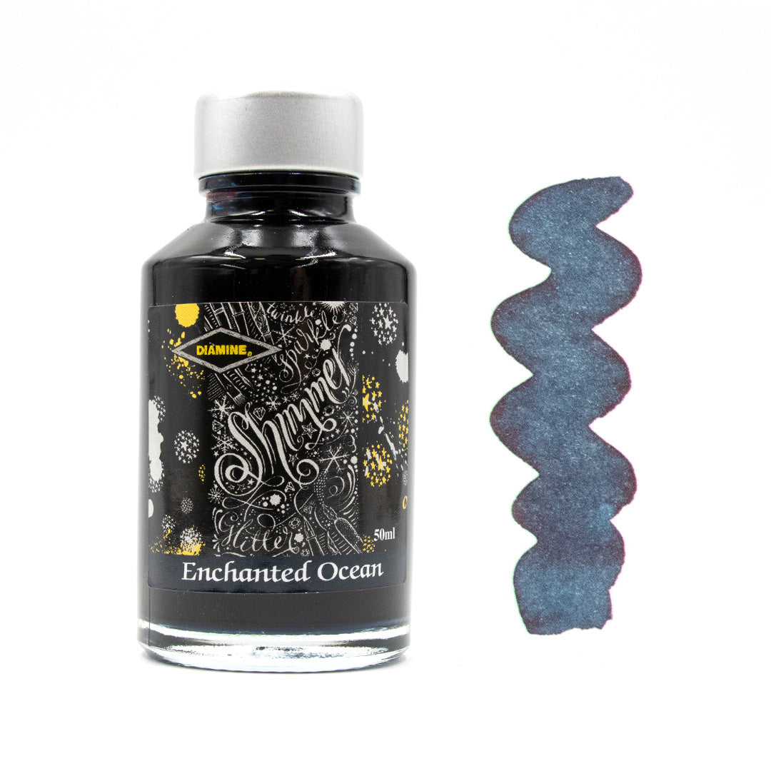 Diamine Shimmering Ink 50ml - Metallic Calligraphy & Fountain Pen Ink for Artistic Writing, Journaling, and Creative Projects