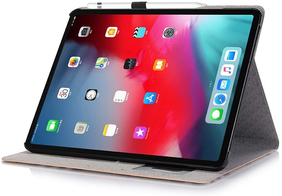 Luxury Folio Stand Case for iPad Pro 12.9 (6th/5th/4th/3rd Gen 2022/2021/2020/2018) - Premium Protective Book Cover with Pencil Holder & Multiple Viewing Angles (Yellow) - Perfect for Work, Study, Travel & Entertainment