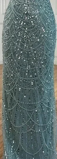 Luxury Dubai Nude Mermaid Evening Gown with Beaded Detachable Skirt - Formal Dress for Weddings, Galas & Special Occasions | LA72243A