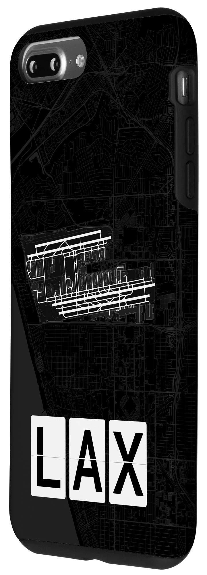 Premium iPhone 7 Plus/8 Plus Protective Case with LAX Airport Map Design - Durable Slim Fit Dark Cover for Travel & Commuting - Perfect Gift for Frequent Flyers & Aviation Enthusiasts