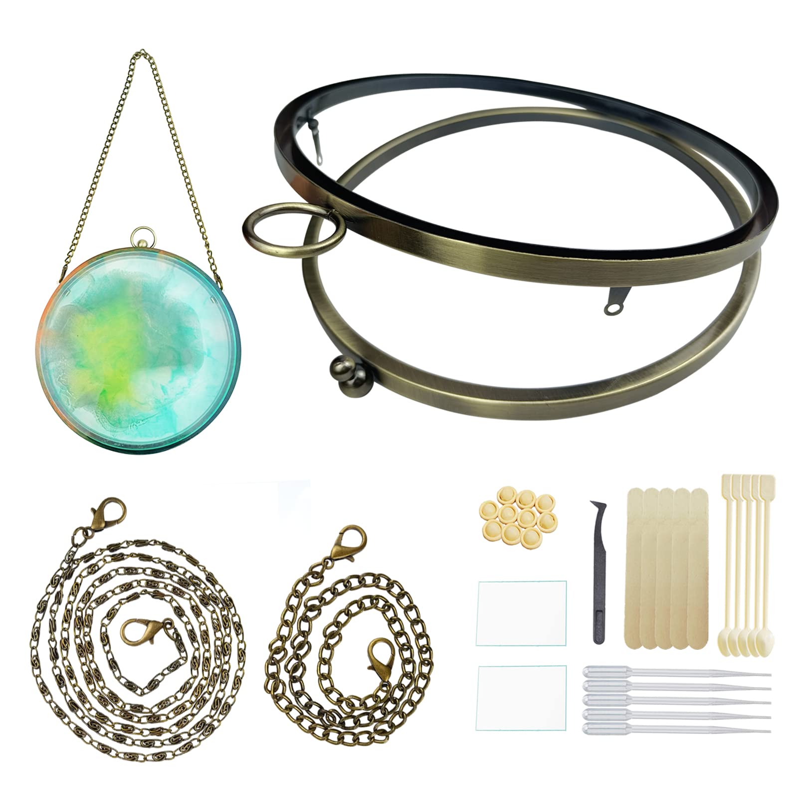 GDDP Resin Clutch Purse Mold Frame Accessories - Round Shaker Metal Purse Frame for DIY Resin Bag Making, Copper-Colored Alloy Crafting Supplies (Perfect for Jewelry Organizers & Handmade Gift Boxes)
