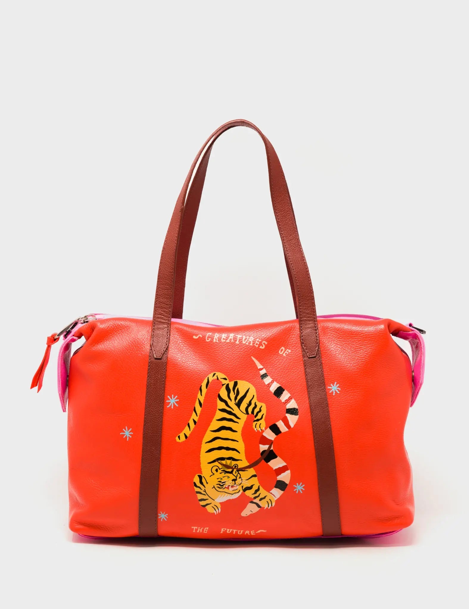 Ilan Duffle Bag - Fiesta Red Tiger Print Travel Gym Bag for Men & Women | Perfect for Workouts, Travel & Sports