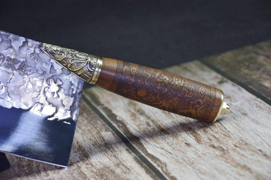 Premium Hand-Forged 6Cr13MOV Steel LongQuan Chef Knife - Professional Kitchen Knife with Razor Sharp Edge - Perfect for Slicing, Dicing, and Food Prep