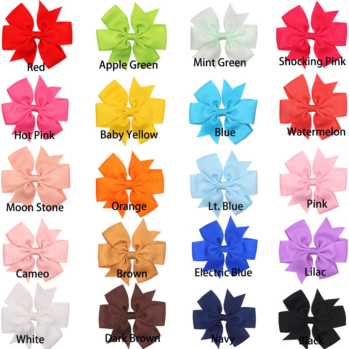 CÉLLOT 40Pcs 3.5 Inch Grosgrain Ribbon Hair Bows with Alligator Clips for Girls, Toddlers & Teens - Perfect for Parties, Weddings, School Events & Daily Hair Accessories
