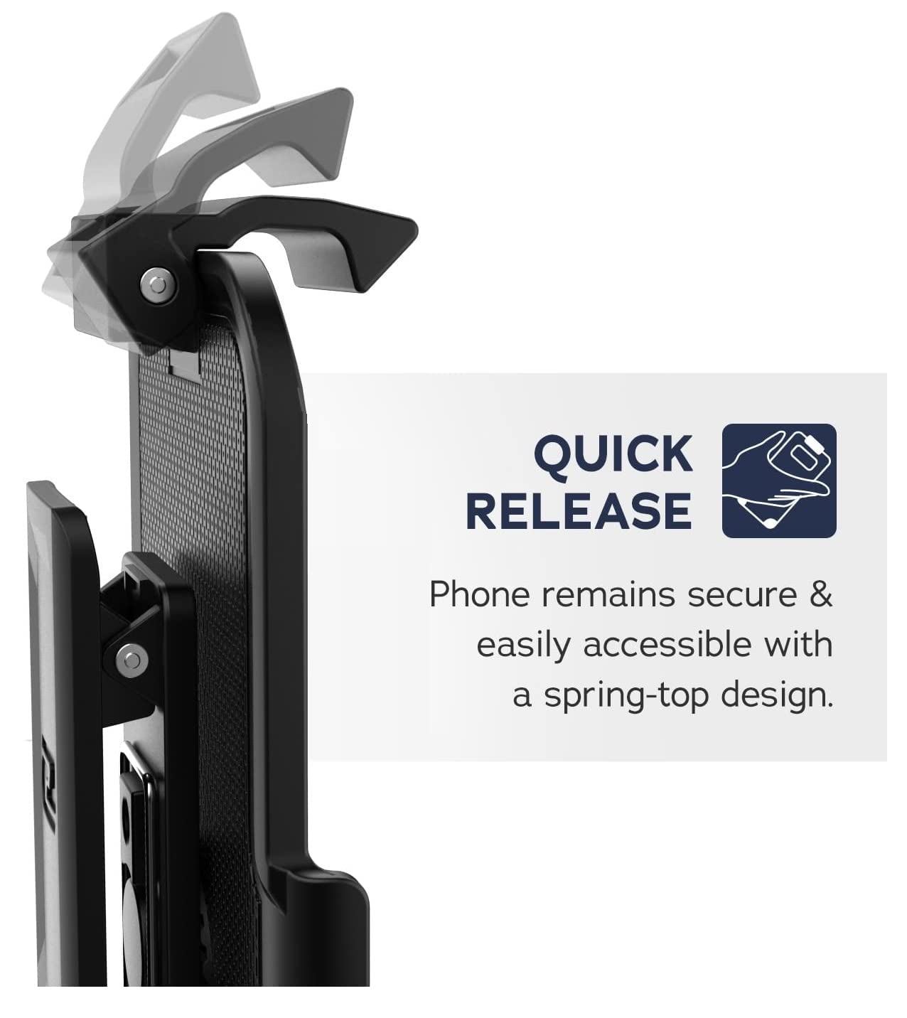ClipMate Series Belt Clip Holster for iPhone 13 - Universal No-Case Fit | Perfect for Outdoor Activities, Work & Everyday Carry
