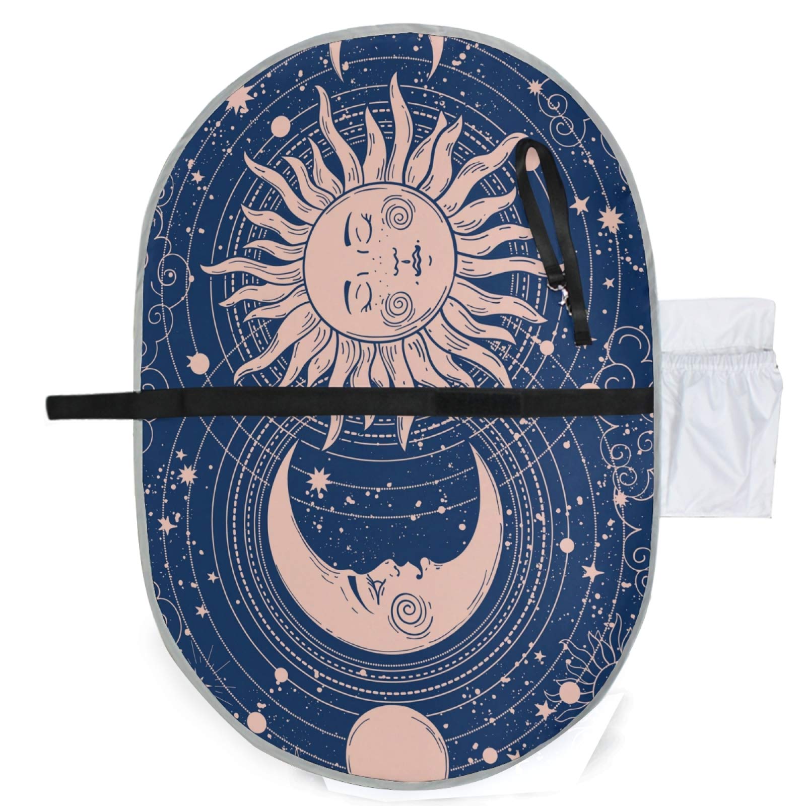 Portable Baby Changing Pad - Waterproof Travel Changing Mat for Infants, Moon & Sun Design - Ideal for Diaper Changes On-the-Go, at Home, and While Traveling