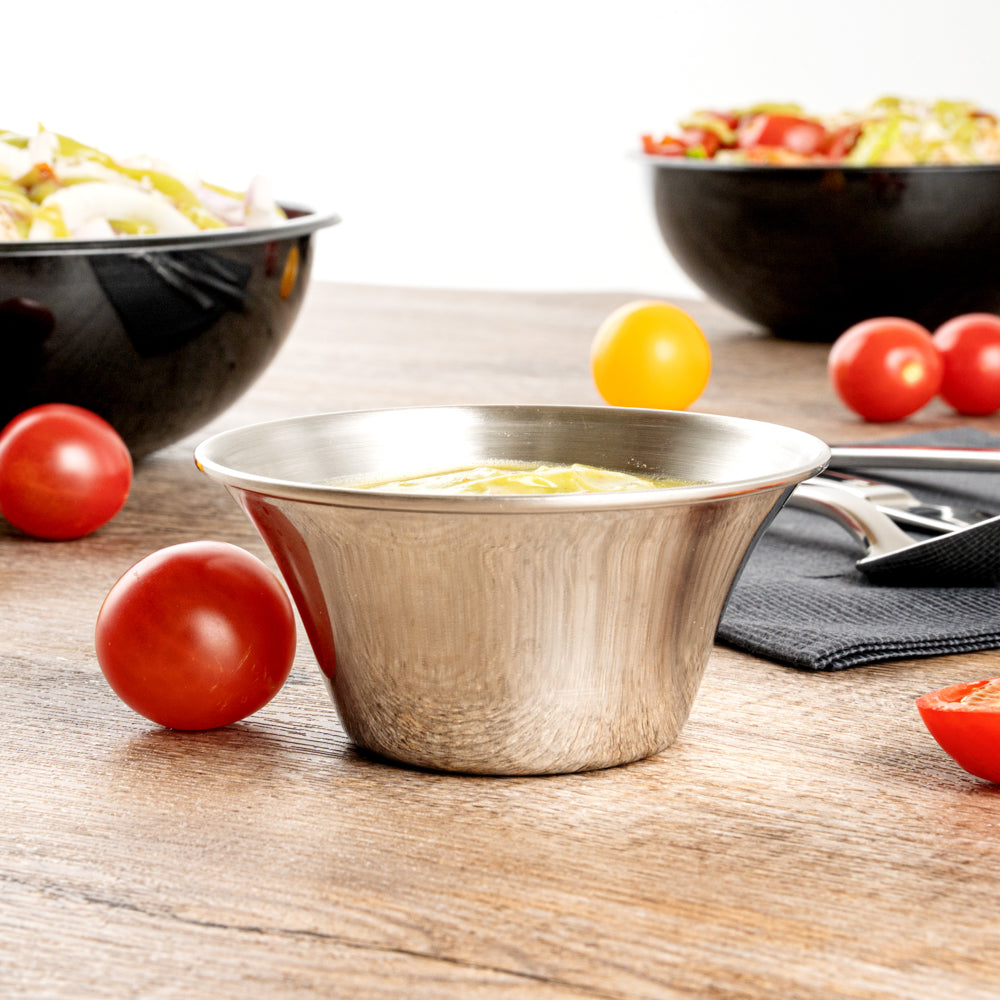 6 oz Stainless Steel Condiment Cups - Set of 10 (3.75