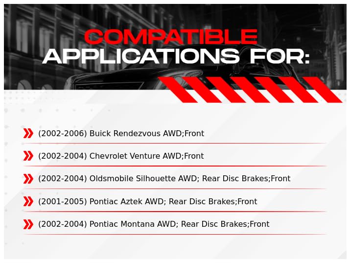 R1 Concepts Premium Front Brake Kit - Ceramic Brake Pads & Rotors for Buick Rendezvous, Chevy Venture, Oldsmobile Silhouette, Pontiac Aztek & Montana - Smooth Stopping Power for Daily Commutes & Highway Driving