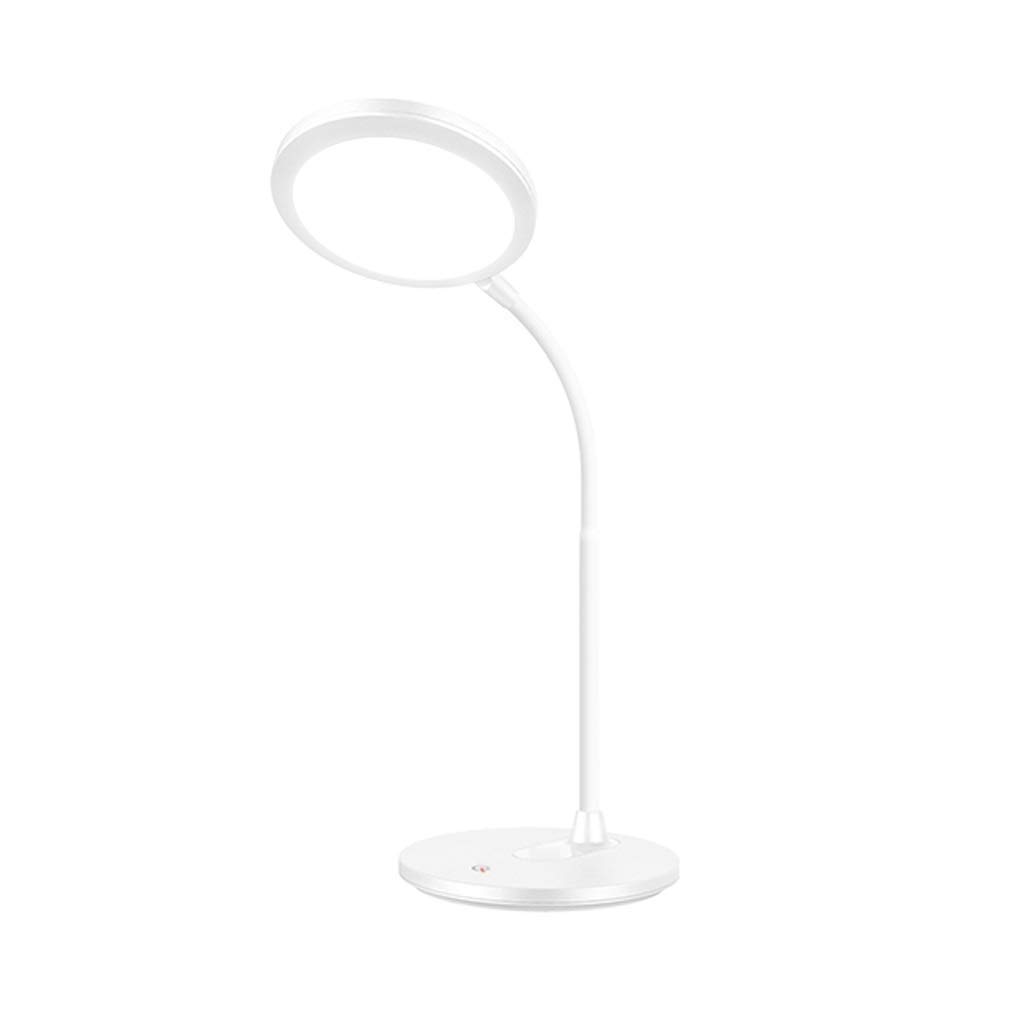IAOHUO LED Desk Lamp - 3800K Warm White Eye-Caring Reading Light with Touch Control, No Flicker for Home Office, Study & Bedroom (3.5W, Plug-in, White) - Perfect for Kids & Adults Working, Reading or Nightstand Use