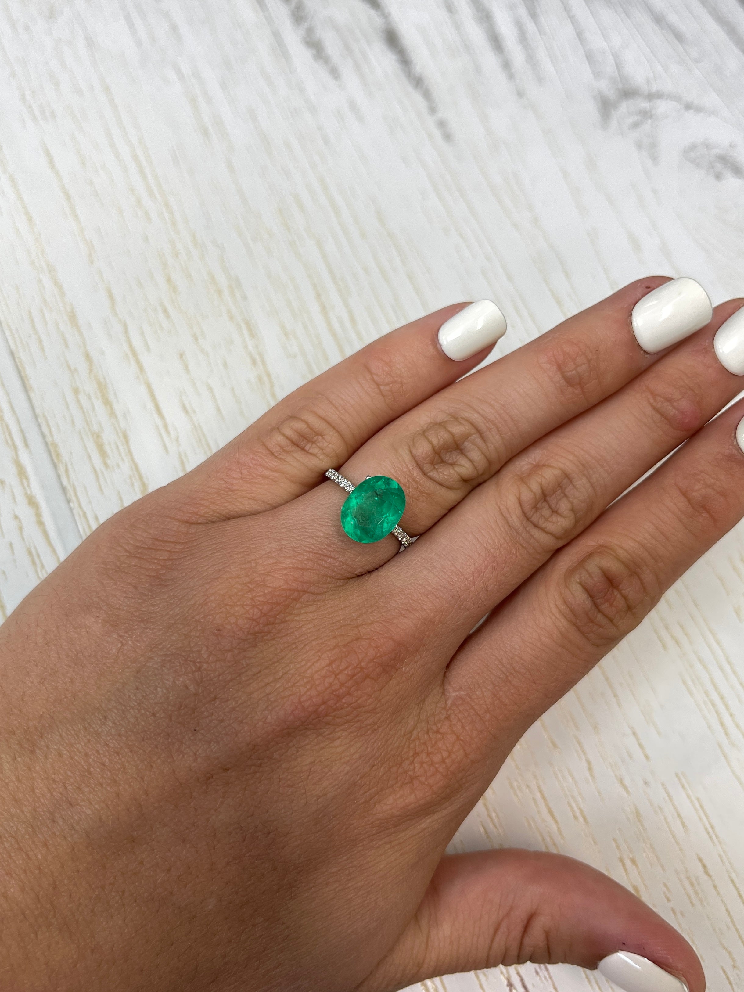 4.04 Carat 12x9mm Yellowish Green Natural Loose Colombian Emerald Oval Cut Gemstone for Jewelry Making, Engagement Rings & Collector's Items