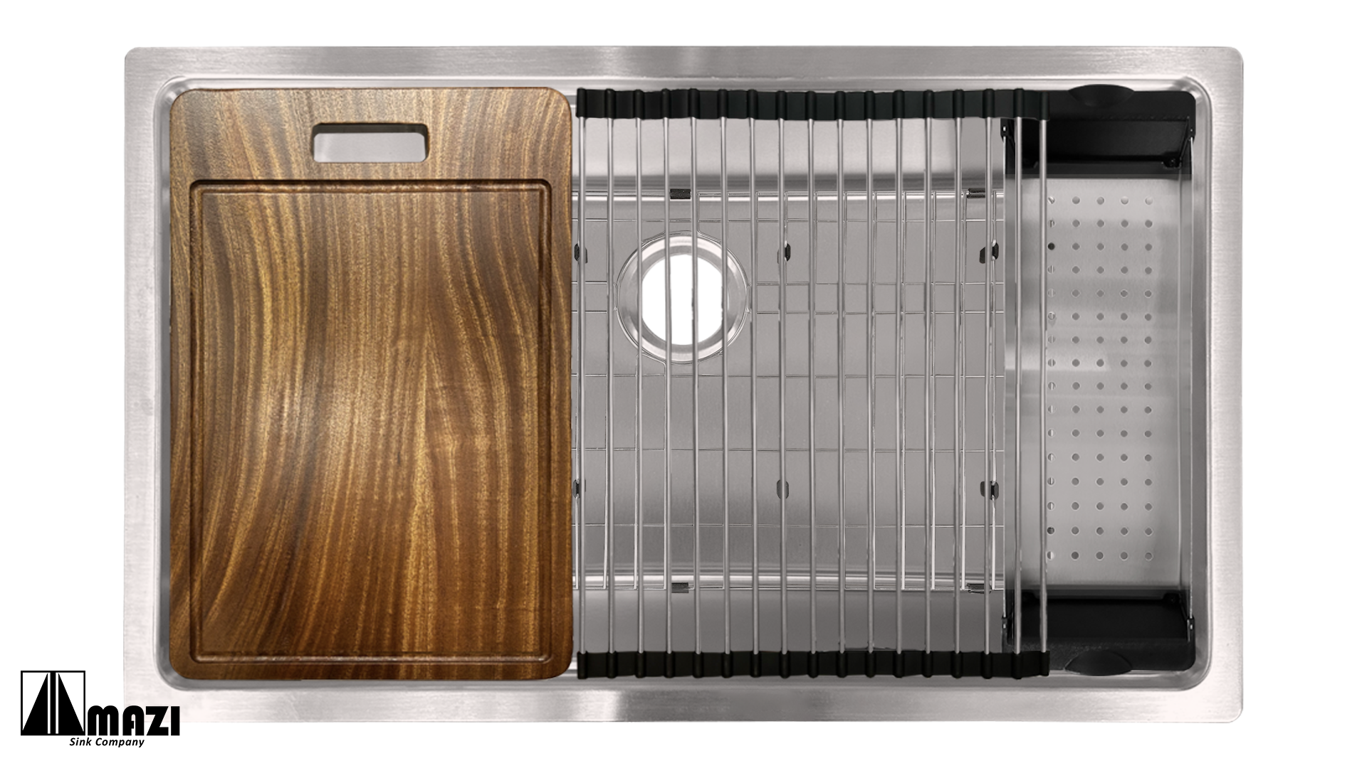 Premium Stainless Steel Commercial Workstation Sink DR3119 - Heavy Duty Restaurant Kitchen Sink with Backsplash & Drainboard - Ideal for Commercial Kitchens, Food Prep Stations & Busy Restaurants