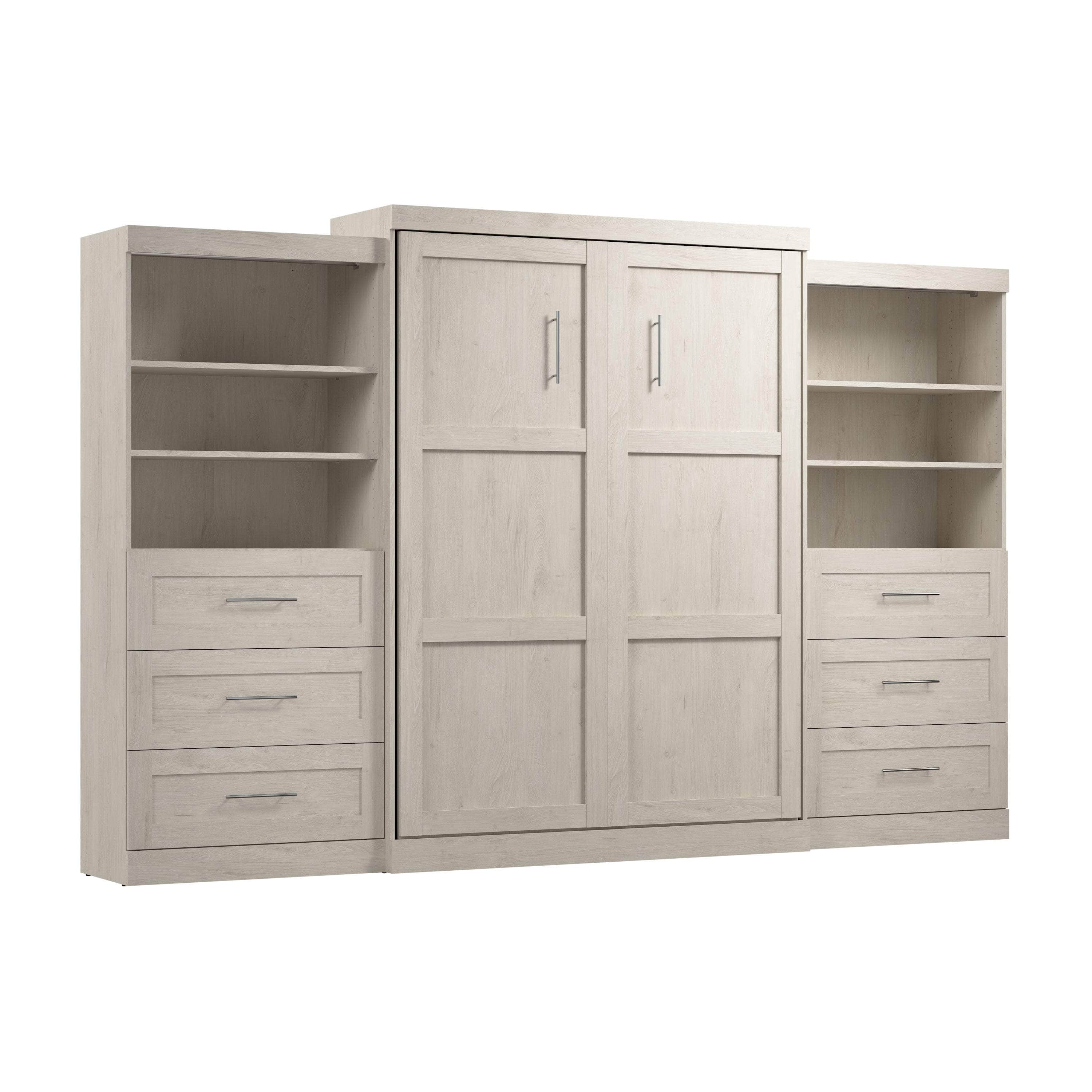 Pur Queen Murphy Wall Bed with 2 Storage Drawers - Space Saving Fold Down Bed (136 Inch) in 6 Colors | Perfect for Small Apartments, Guest Rooms & Home Offices
