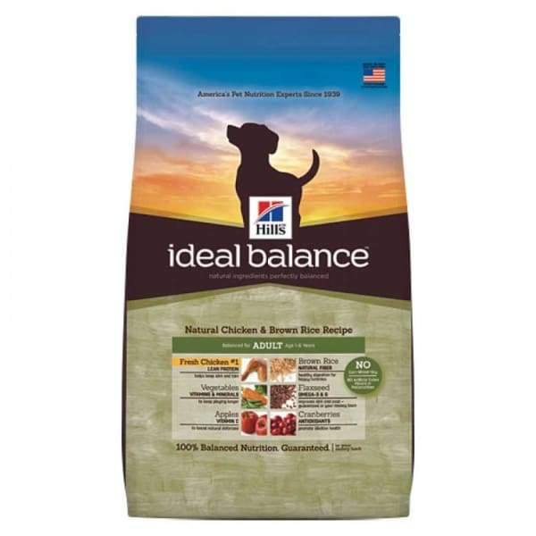 Hill's Ideal Balance Natural Chicken & Brown Rice Adult Dry Dog Food - Premium Grain-Free Nutrition for Healthy Weight & Digestion - Perfect for Active Dogs & Daily Feeding