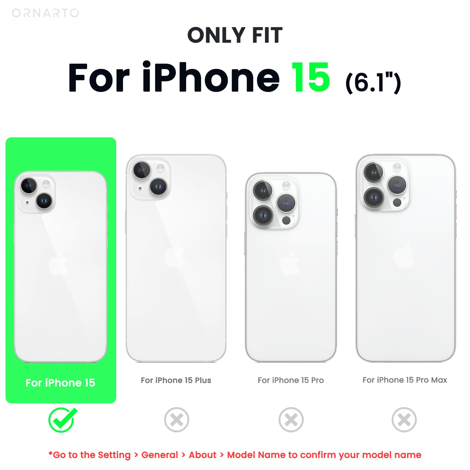 ORNARTO Liquid Silicone Gel Rubber Case for iPhone 15 (6.1 Inch) with 2X Tempered Glass Screen Protector | Shockproof Protective Cover with Upgraded Camera Protection - Olive Green | Perfect for Outdoor Activities, Travel & Daily Use