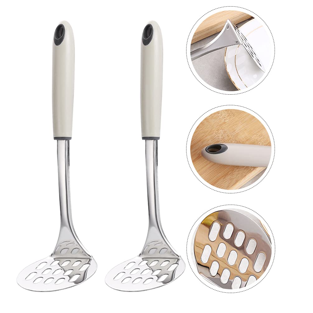DOITOOL 2-Pack Heavy Duty Stainless Steel Potato Masher & Ricer - Perfect for Mashing Potatoes, Pumpkins, Baby Food - Ideal for Kitchen, French Press Cooking, and Homemade Purees
