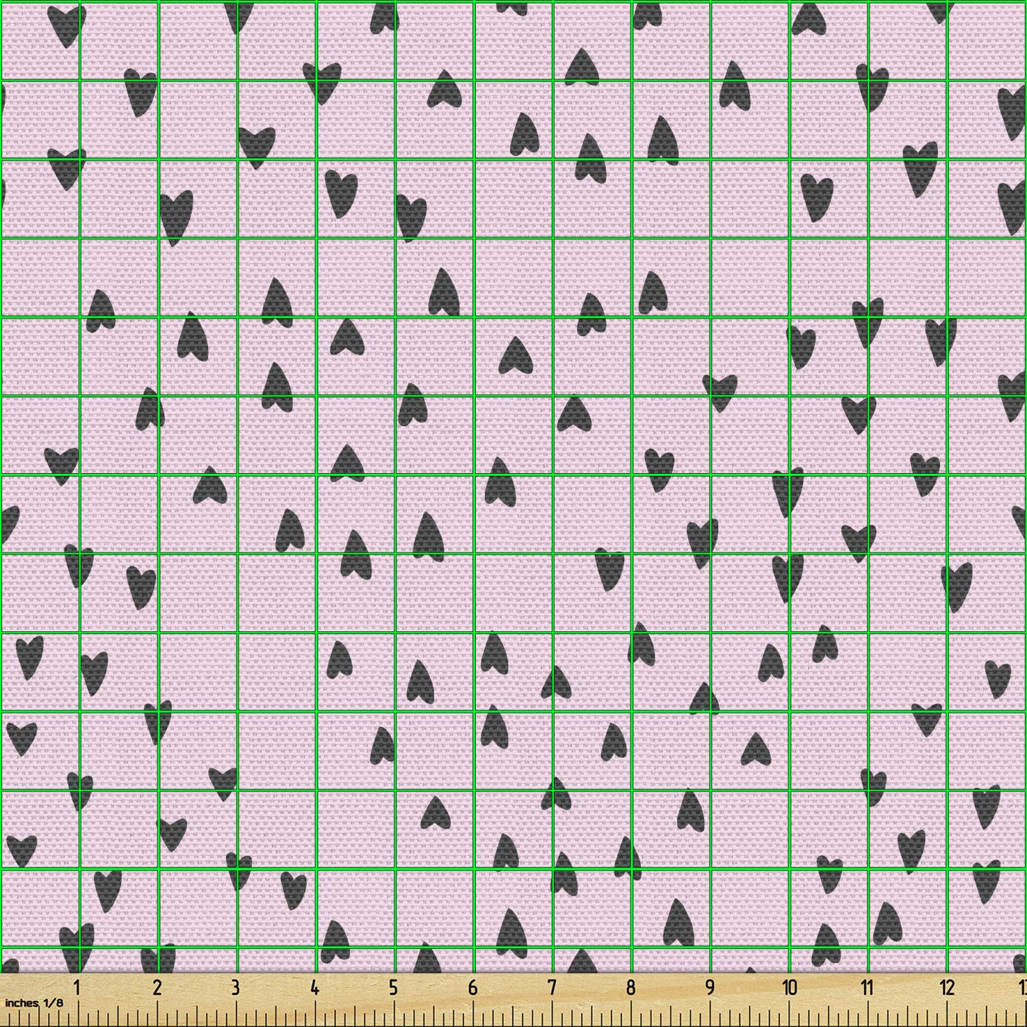 Ambesonne Valentine's Day Heart Fabric by The Yard - Romantic Simplistic Pattern for Upholstery, Home Decor & DIY Crafts - 10 Yards Pale Pink & Dark Taupe - Perfect for Throw Pillows, Table Runners & Bedding Accents