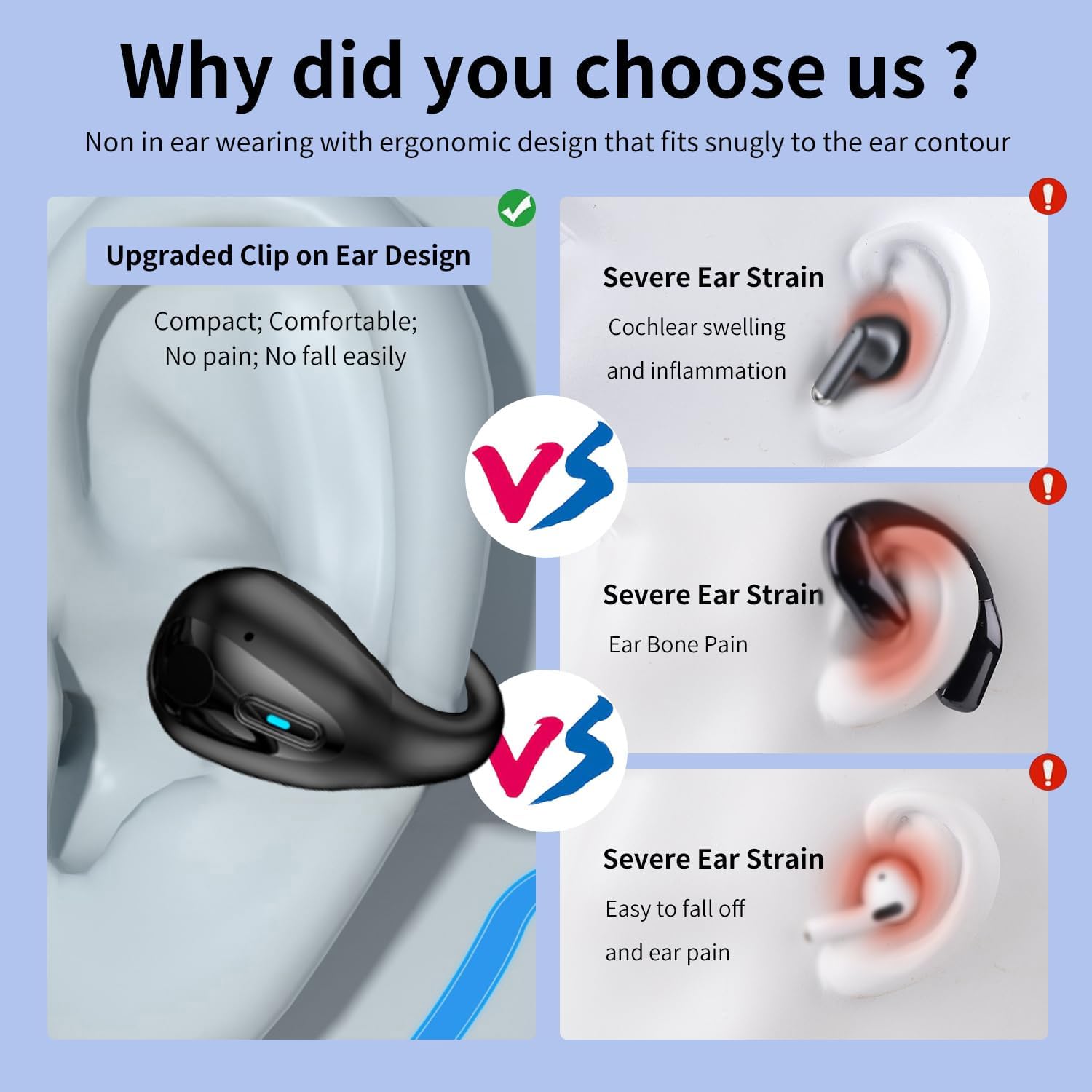 Real-Time AI Language Translator Earbuds - Open Ear Wireless Bluetooth Earbuds with 144 Language Translation for iOS & Android (Black) | Perfect for Travel, Business Meetings & Multilingual Conversations