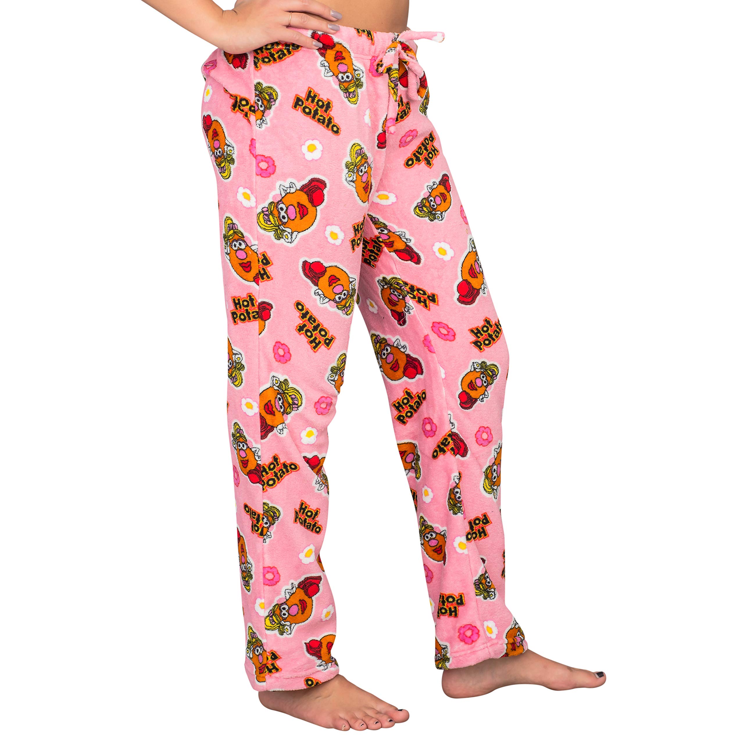Mr. Potato Head Pink Hot Potato Plush Lounge Pants for Women - Soft & Comfortable Sleepwear, Pajama Bottoms for Relaxing at Home, Gifts for Potato Lovers