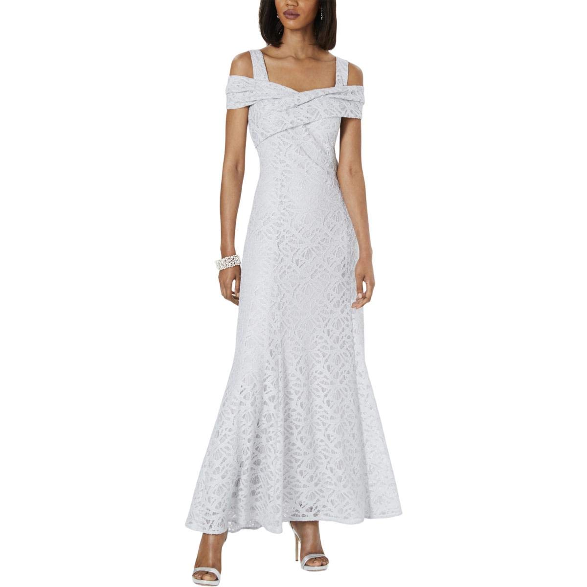 Tahari ASL Women's Cold Shoulder Lace Formal Dress - Elegant Evening Gown for Weddings, Parties & Special Occasions