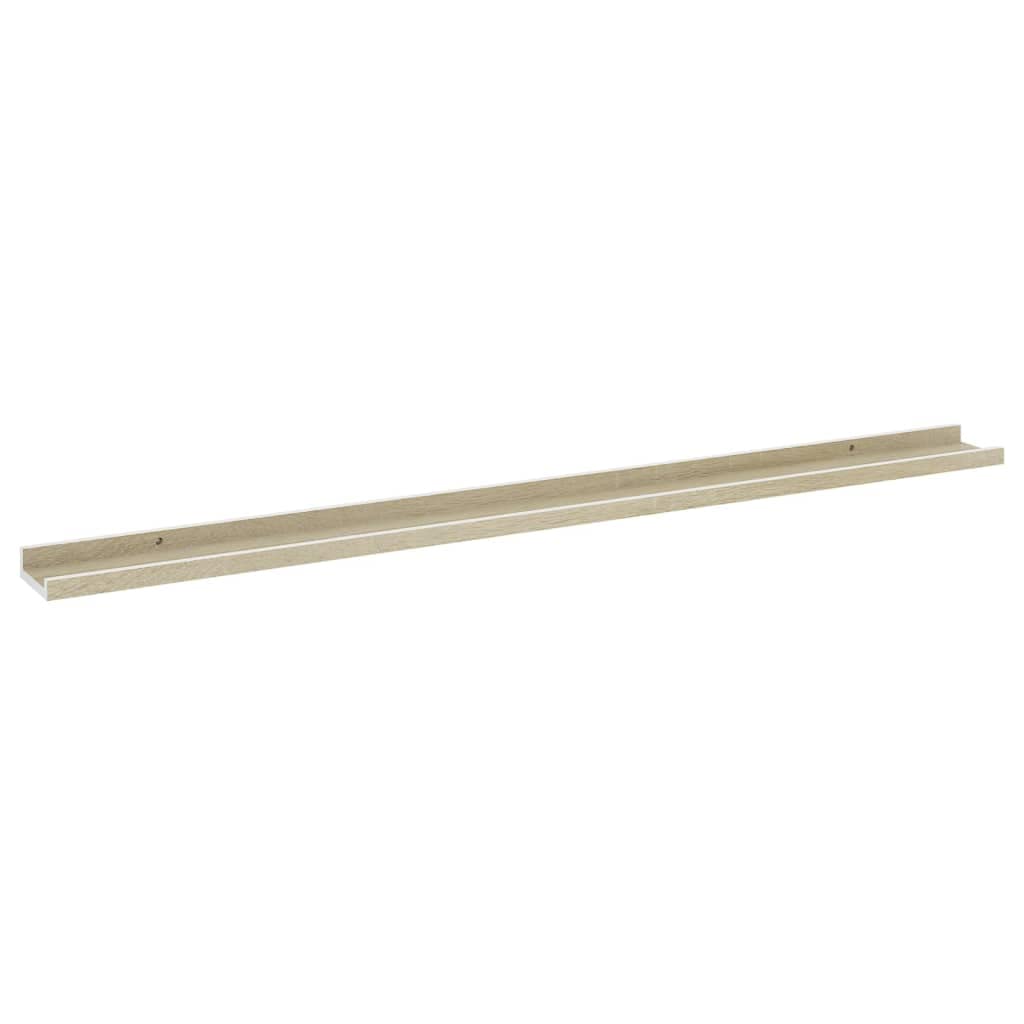 2-Pack White & Sonoma Oak Floating Wall Shelves - 45.3