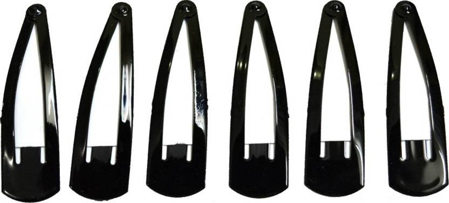 CHANDERKASH 6-Pack Black Hair Clips - Tic Tac Hair Pins for Women, Girls | Secure Hold Hair Accessories for School, Work, Party & Everyday Styling