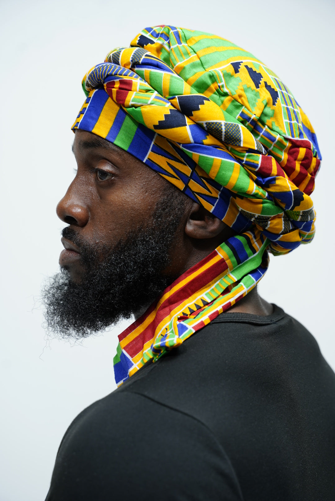 Authentic African Print Kente Pre-Wrapped Turban by Dupsie - DPH4075PT - Perfect for Cultural Events, Weddings & Everyday Fashion