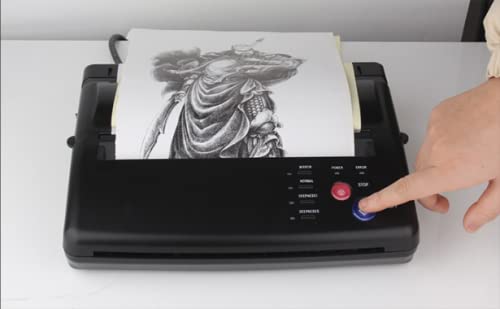 Professional Tattoo Transfer Copier Machine with Thermal Stencil Paper - 2 Types for Tattoo Supplies (US Plug) | Ideal for Tattoo Artists & Permanent Makeup Professionals