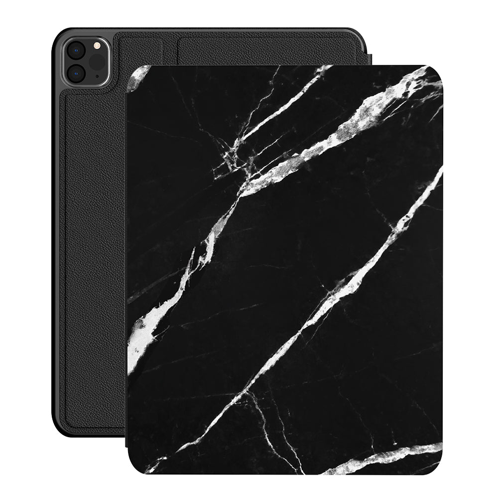 Premium Black Marble iPad Case 2.0 - Slim Protective Cover for iPad Pro/Air/Mini - Durable Scratch-Resistant Shell with Precise Cutouts | Perfect for Work, Travel & Home Use