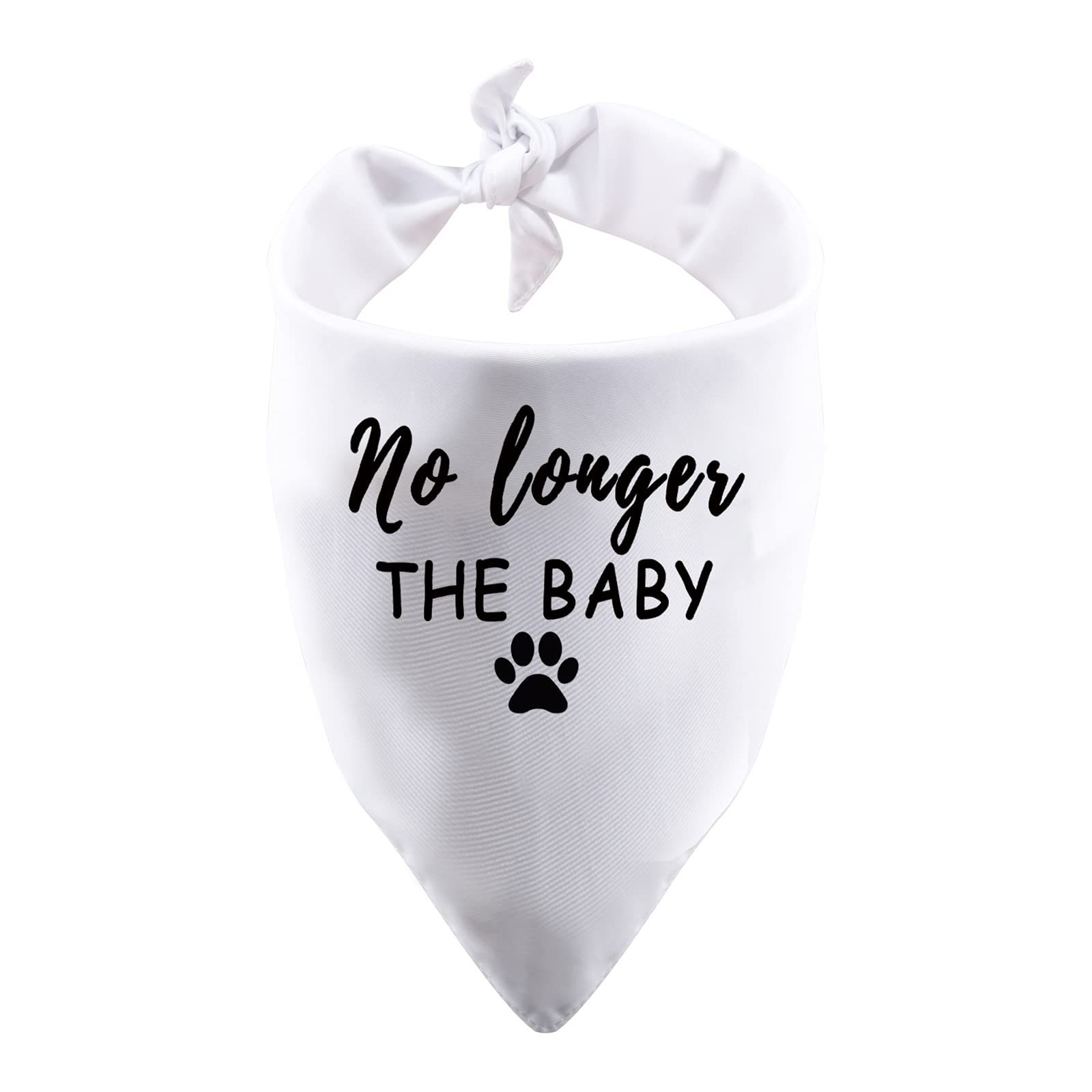 2023 Pregnancy Dog Bandana - No Longer The Baby Announcement - Perfect New Mom & Dad Gift (White) - Ideal for Pet Photo Shoots & Gender Reveals