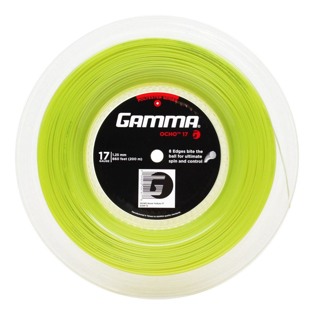 Gamma Ocho 17/1.25 Tennis String Reel 200M (Yellow) | Professional Tennis String for Rackets | Perfect for Competitive Play & Stringing Machines