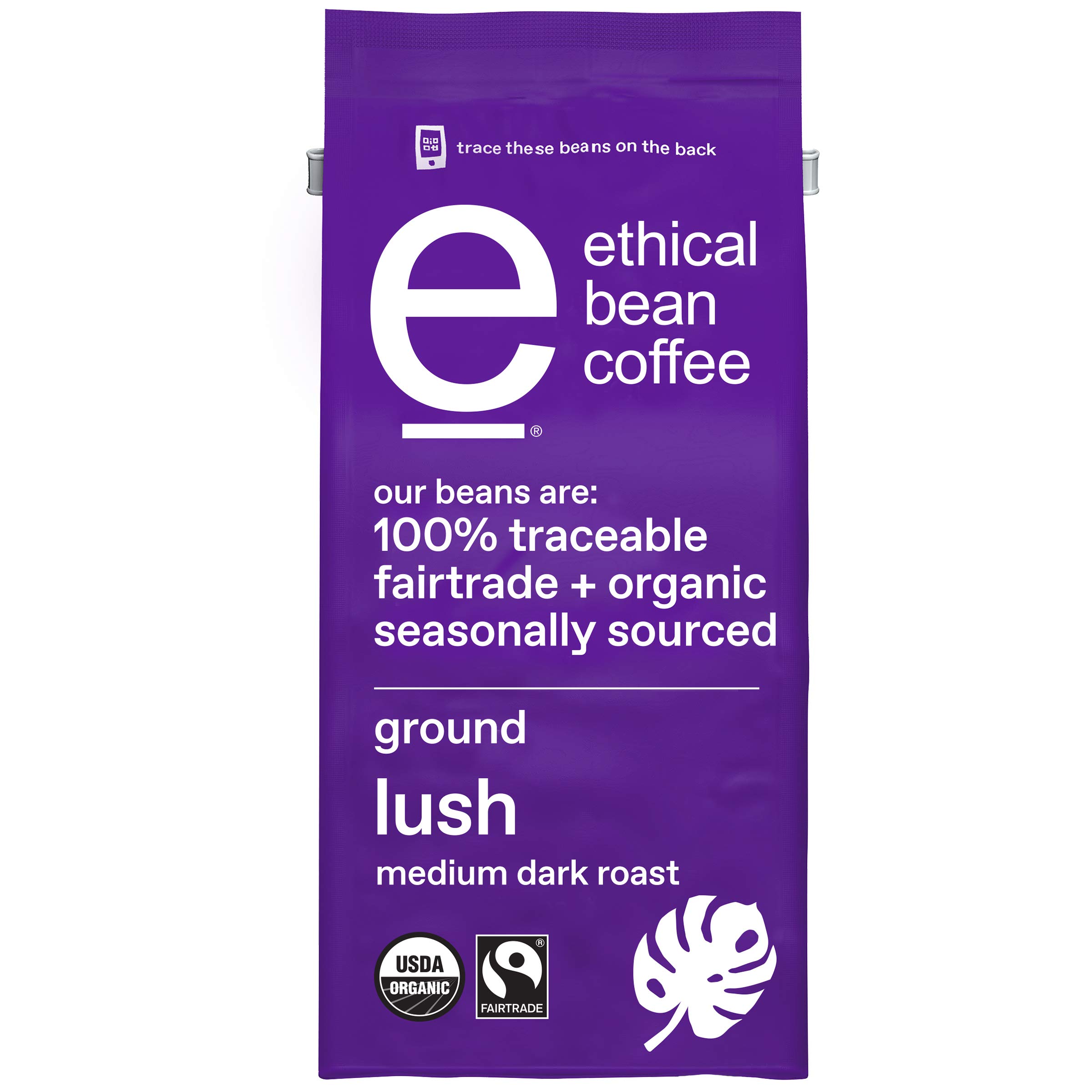 Fairtrade Organic Arabica Coffee - Medium Dark Roast Ground Beans (8 oz) for Home Brewing