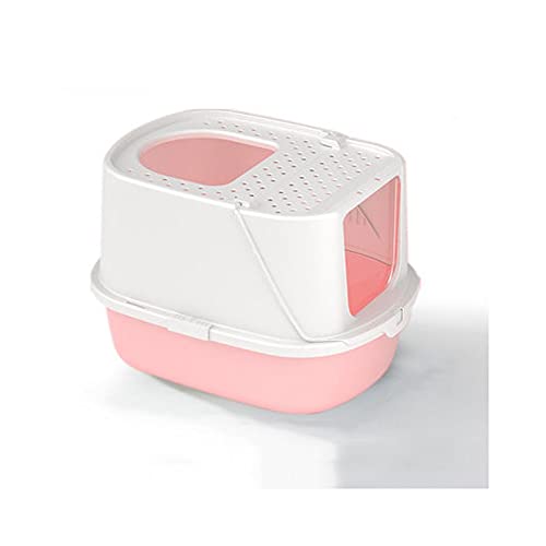Enclosed Cat Litter Box with Top Entry - Large Splash-Proof Design, Odor Control & Detachable Toilet for Kittens - Perfect for Small Spaces & Multi-Cat Homes (Color: Beige)