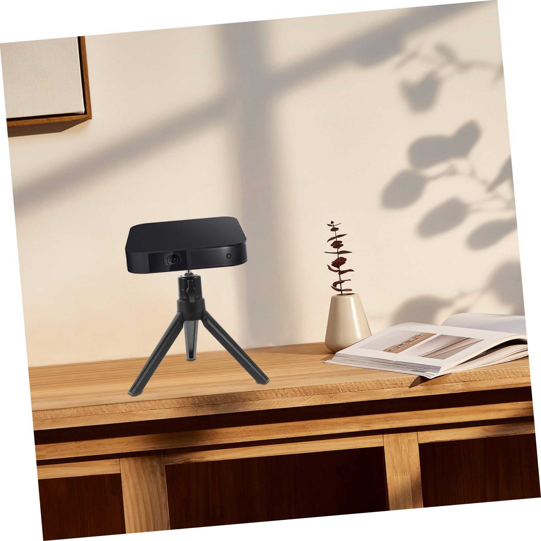 HOMSFOU Adjustable Phone Tripod Stand with Foldable Mini Projector Mount - Universal Phone Holder for Recording, Streaming & Photography - Perfect for Vlogging, TikTok, YouTube & Video Calls