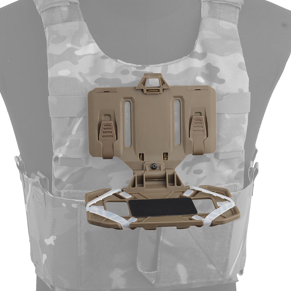 Tactical Vest Phone Holder - Universal MOLLE Chest Cell Phone Mount for iPhone & Android (4.7-6.7 Inch) | Outdoor Hiking, Hunting, Airsoft & Military Use