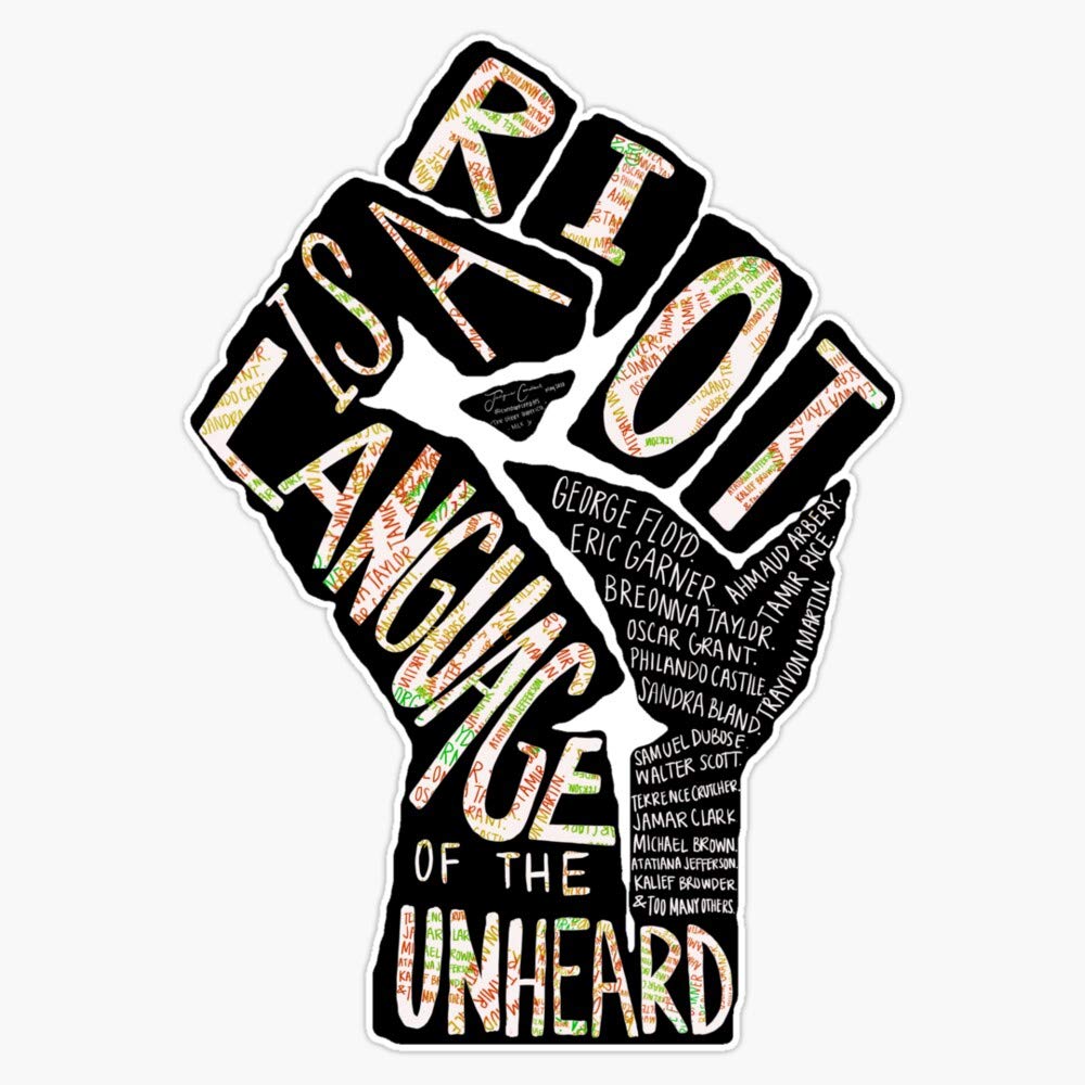 Waterproof Vinyl Bumper Sticker Decal - 'A Riot Is The Language of The Unheard' Quote - 5 Inch Car Laptop Water Bottle Sticker for Political Expression & Social Activism