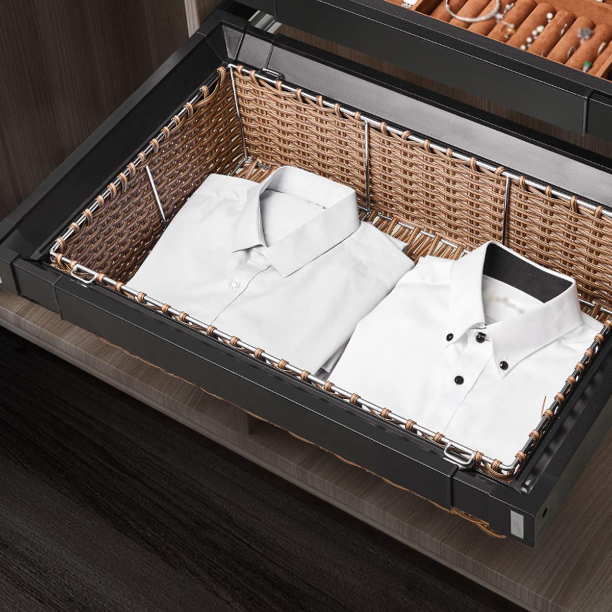 Pull Out Cabinet Baskets for Wardrobe & Closet Storage - Sliding Drawer Organizers for Clothes, Home & Office Use - Perfect for Bedroom, Kitchen & Bathroom Organization