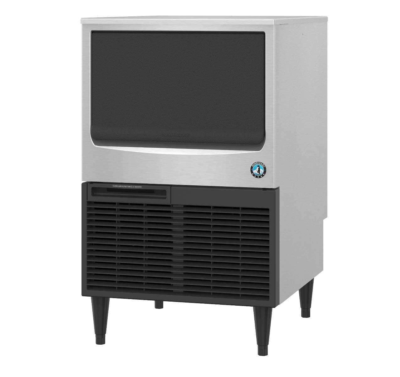 Hoshizaki KM-116BAJ Commercial Air-Cooled Crescent Cuber Ice Maker with Built-in Storage Bin - Perfect for Restaurants, Bars, and Hotels