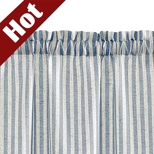 Rod Pocket Striped Blue