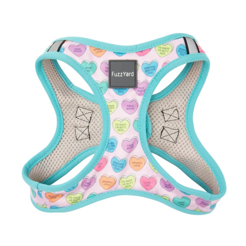 Fuzzyard Candy Hearts Dog Step-in Harness - Adjustable Soft Pet Vest for Small Medium Large Dogs - Perfect for Walking, Training & Outdoor Adventures (5 Sizes Available)