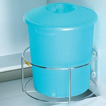 Stainless Steel Detergent Holder & Bin Organizer - Wall Mounted Bathroom Shelf for Under Sink Storage | Perfect for Laundry Room, Kitchen, Garage & Bathroom Organization (Chrome Finish)