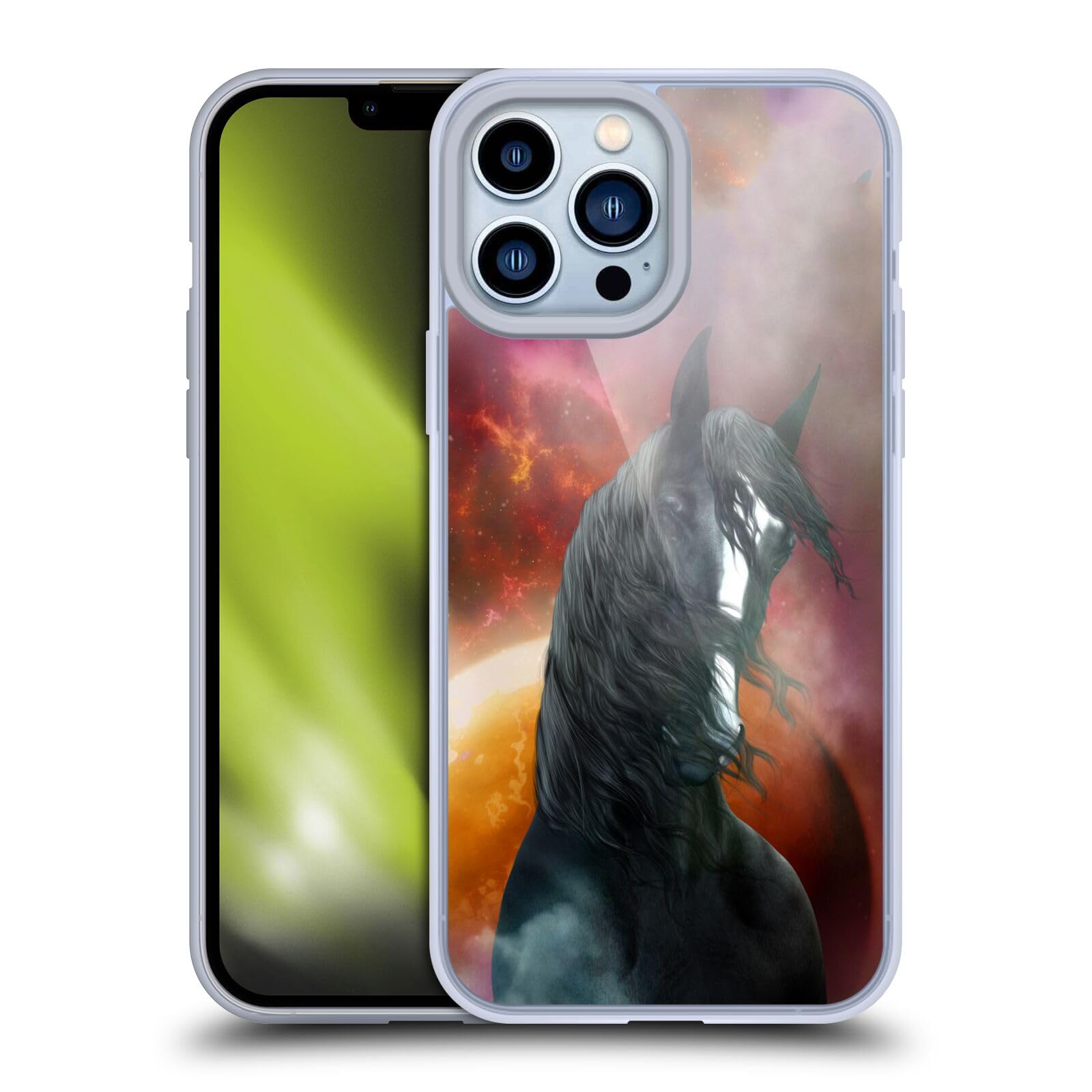 Officially Licensed Simone Gatterwe Fantasy Shire Horses Soft Gel Phone Case for Apple iPhone 13 Pro Max - Durable Protection with Stylish Art Design, Perfect for Everyday Use, Travel & Gift Giving