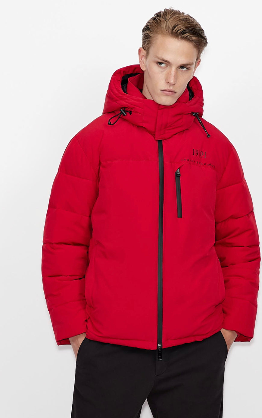Armani Exchange 30th Anniversary Puffer Jacket for Men & Women - Red, Lightweight Warm Winter Coat for Outdoor Activities & Casual Wear