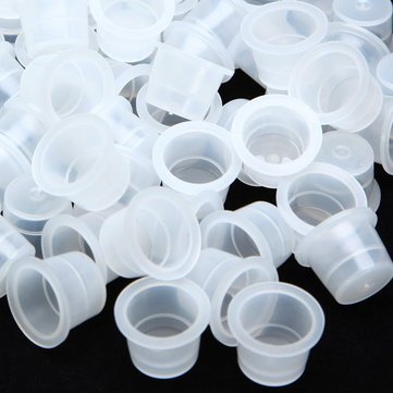 100pcs Plastic Tattoo Ink Cups with Caps - L Size Disposable Tattoo Supplies for Professional Artists | Ideal for Tattoo Studios, Home Use & Travel Tattoo Kits