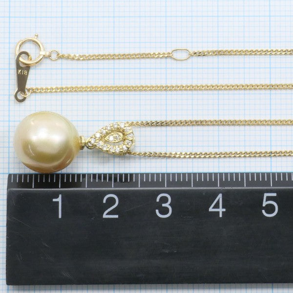 18K Yellow Gold South Sea Pearl Diamond Necklace - Luxury Pearl Jewelry for Women - Perfect for Weddings, Anniversaries & Special Occasions