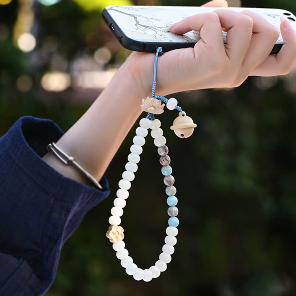 Chinese Style Beaded Phone Charm Lanyard - Anti-Lost Mobile Phone Strap for Women & Men, Elegant Phone Hanging Rope Decoration for Everyday Use, Travel, and Gifting